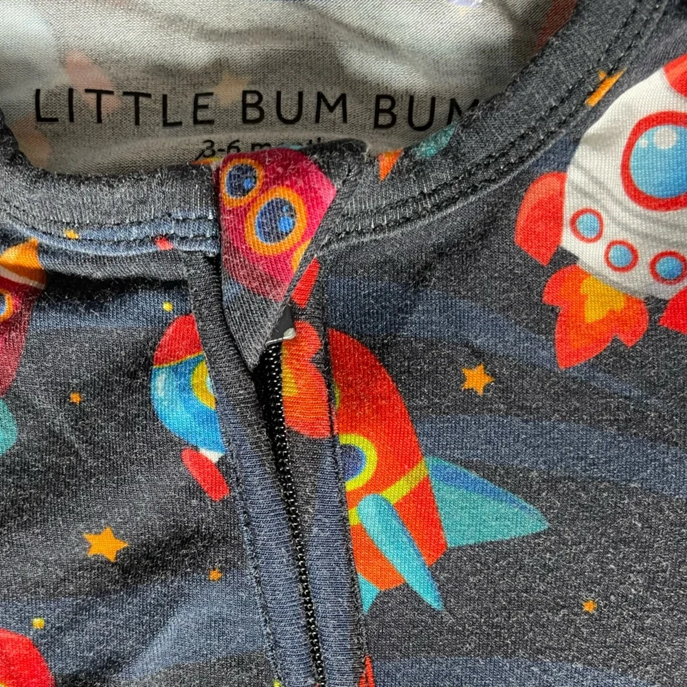 #354, Little Bum Bums one piece footed onesie, size 3-6 mo